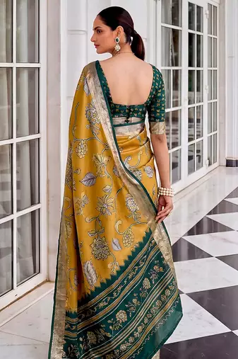 Premium tussar silk saree with elegant viscose zari border