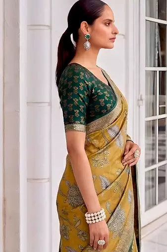 Premium tussar silk saree with elegant viscose zari border