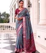 Premium tussar silk saree with elegant viscose zari border
