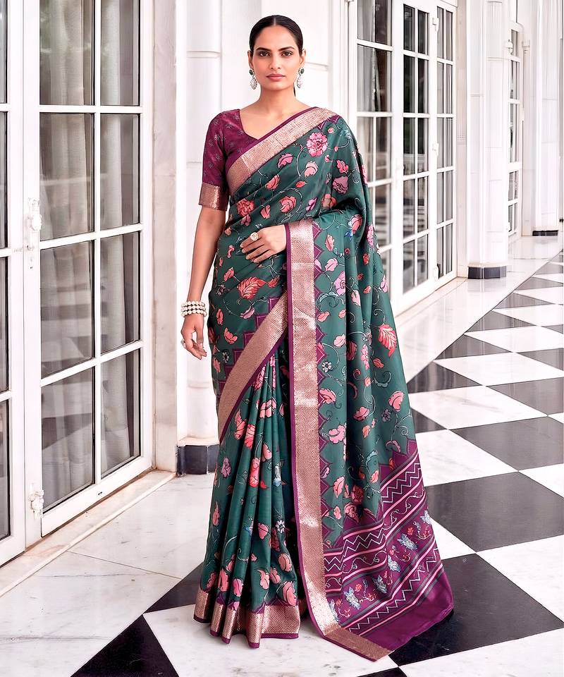 Premium tussar silk saree with elegant viscose zari border
