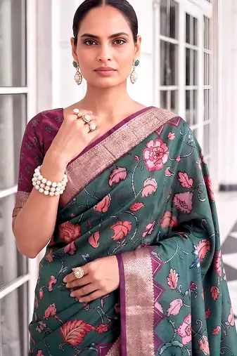 Premium tussar silk saree with elegant viscose zari border