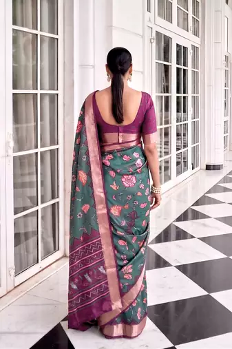 Premium tussar silk saree with elegant viscose zari border