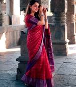 Luxurious crepe saree with intricate zari weaving