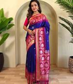 Purple art silk  woven saree
