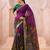 Traditional floral print chanderi saree with zari work
