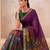 Traditional floral print chanderi saree with zari work