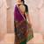 Traditional floral print chanderi saree with zari work
