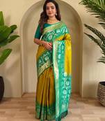 Mehendi art silk  woven saree