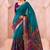 Traditional floral print chanderi saree with zari work
