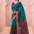 Traditional floral print chanderi saree with zari work