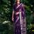 Traditional printed slub silk zari border saree