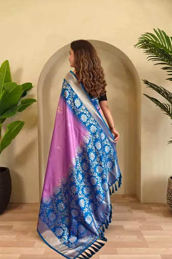 Onion pink art silk  woven saree