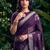 Traditional printed slub silk zari border saree