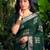 Traditional printed slub silk zari border saree