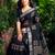 Traditional printed slub silk zari border saree
