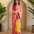 Yellow art silk  woven saree