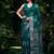 Traditional printed slub silk zari border saree