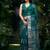 Traditional printed slub silk zari border saree