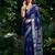 Traditional printed slub silk zari border saree