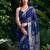Traditional printed slub silk zari border saree