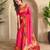 Hot pink art silk  woven saree