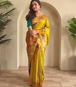 Mehendi art silk  woven saree