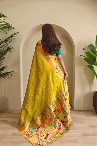 Mehendi art silk  woven saree