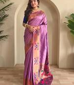 Onion pink art silk  woven saree