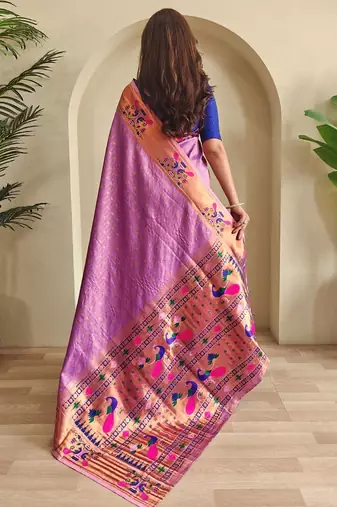 Onion pink art silk  woven saree