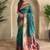 Teal art silk  woven saree
