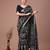 Printed slub silk saree with zari border