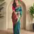 Teal art silk  woven saree
