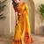 Yellow art silk  woven saree