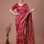 Printed slub silk saree with zari border