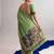 Checkered polyester viscose chanderi saree featuring vibrant printed motifs & traditional zari border