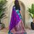 Purple art silk  woven saree