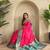 Hot pink art silk  woven saree