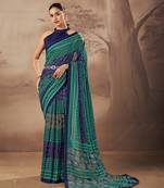 Geometric printed poly mulmul cotton saree for everyday elegance