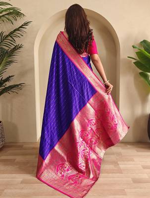 Purple art silk  woven saree 3