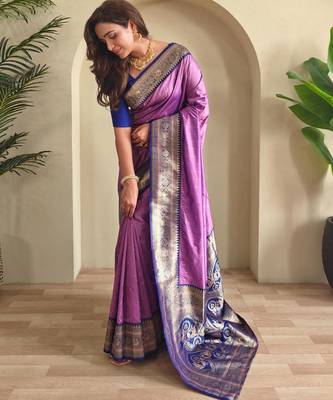 Onion pink art silk  woven saree 2