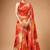 Satin silk  printed saree for festive wear