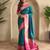 Teal art silk  woven saree
