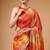Satin silk  printed saree for festive wear
