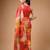Satin silk  printed saree for festive wear
