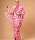 Satin silk  printed saree for festive wear