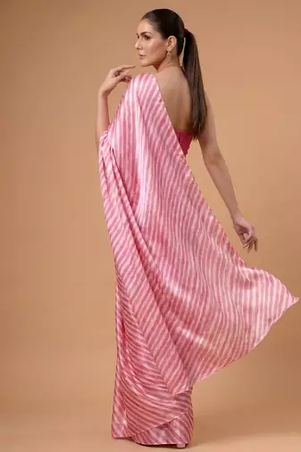Satin silk  printed saree for festive wear