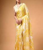 Satin silk  printed saree for festive wear