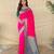 Hot pink art silk  woven saree