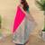 Hot pink art silk  woven saree