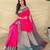 Hot pink art silk  woven saree